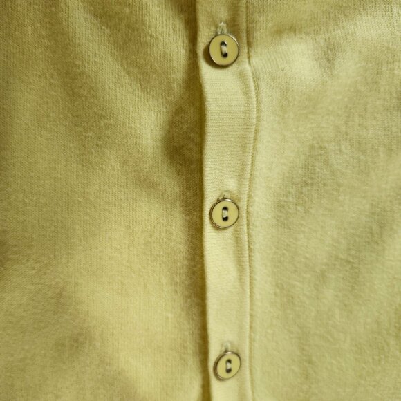 TALBOTS Women’s Yellow Lightweight Pima Cotton Cardigan Sweater Size M pockets - Picture 5 of 13